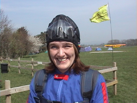 Claire, on the day of her jump
